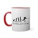 Evolution Of Ice Hockey Player Taza de color roja con mango a juego taza 330ml