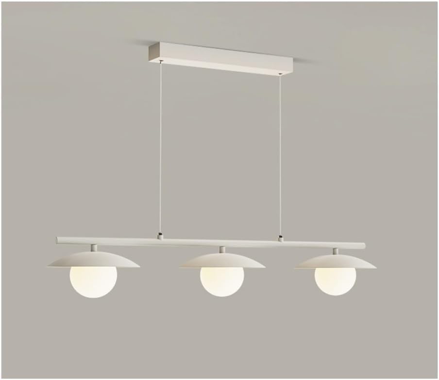 Lampe suspendue linéaire LED blanche à 3 lumières pour îlot de cuisine