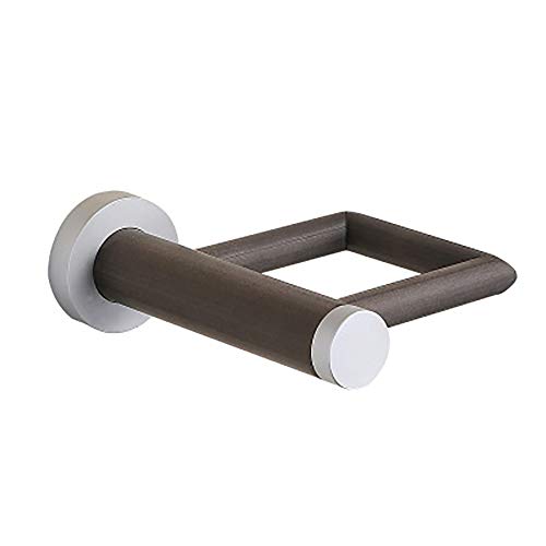 Preisvergleich Produktbild ANFAY Mundwasserbecherhalter Mit Tasse, Hölzern Wasserdicht Haartrocknergestell Multifunktion WC-Bürste Stand Perforierte Installation,Black Walnut