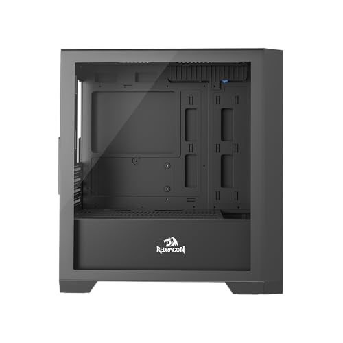 Gabinete para PC Redragon GC-540 ITX/Micro-ATX para juegos, con diseño magnético y filtro de polvo, panel lateral de acrílico transparente, I/O ajustable y flujo de aire completamente ventilado, con dos paneles de vidrio templado, color negro miniatura 4
