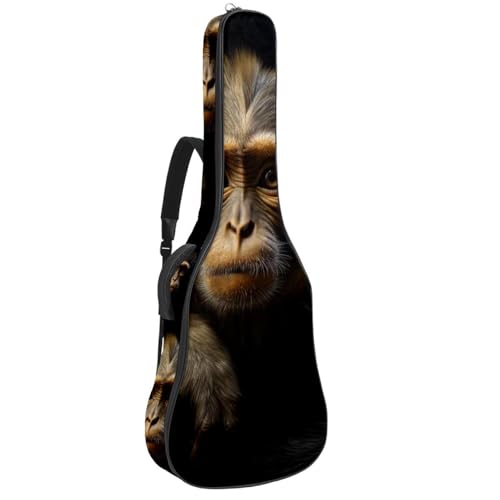 Sac de guitare acoustique étanche 109cm à motif singe coloré