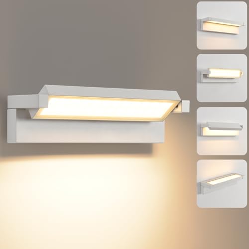 【Pannello LED orientabile】 Il pannello LED della lampada da parete per esterni può essere orientato verticalmente di 350°. È possibile regolare la lampada da parete per esterni verso l'alto e verso il basso o in avanti e indietro a seconda delle esigenze, offrendo splendidi effetti luminosi per l'illuminazione o la