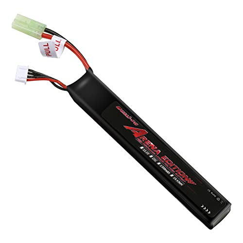 BosLi-Po Airsoft Battery 11.1V LiPo Rechargeable High Power 1300mAh 3S 25C Airsoft Batteries with Mini Tamiya Connector for Airsoft Guns