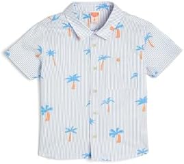 Koton Erkek Bebek Gömlek Palmiye Baskılı Kısa Kollu Cep Detaylı Pamuklu, Ekru, 24/36 Ay - Görsel 1