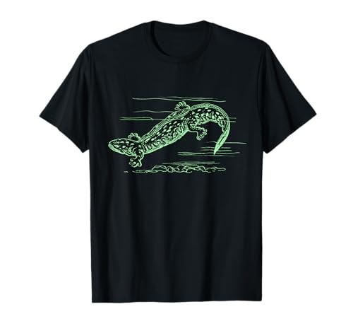 Cool Hellbender Salamander Graphic T-Shirt Biologist T Shirt T-Shirt