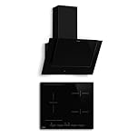 Klarstein HaloSync Induction Hob With Extractor - 60cm, 4 Zones, 8400W Boost, Touch Slider, Integrated Downdraft Extractor, Timer, Child Lock, Residual Heat Indicator, Black Ceramic Glass