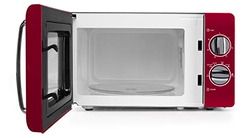 Orbegozo MI2020 Four à micro-ondes, 20 l de capacité, 6 niveaux de fonctionnement, minuterie jusqu’à 30 min, modèle vintage, 700 W, acier, rouge – Image 5