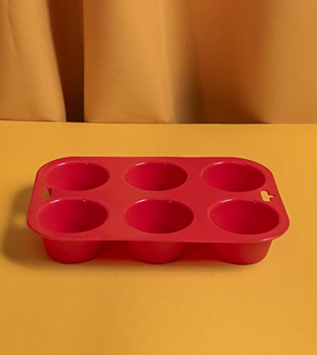 Forma para 6 Cupcakes de Silicone Vermelha - MOZCADA