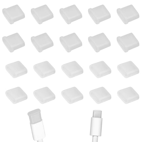 Hundredweat 20 Piezas Tapa Protectora USB-C, Anti Polvo Protector de Silicona,Tapa Antipolvo de Plástico para Conectores USB Tipo C,Resistente al Polvo,Protección contra el Polvo del Cable de Carga