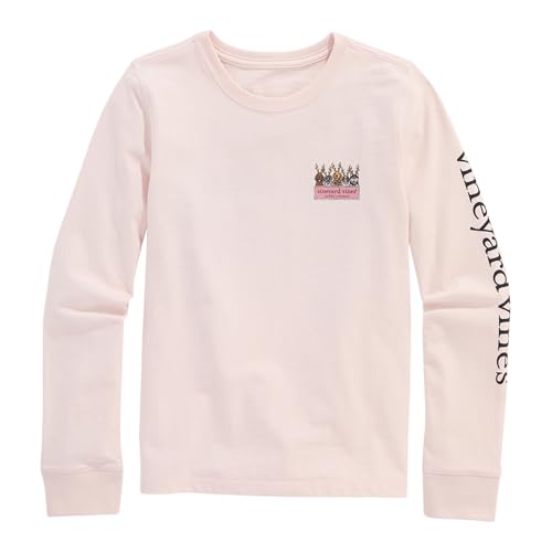 vineyard vines Girls' Glitter Reindeer Pups Logo Box Long-Sleeve Tee2