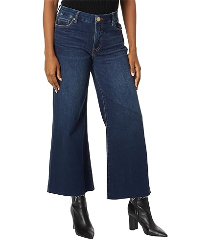 KUT from the Kloth Meg High-Rise Fab Ab Wide Leg Raw Hem in