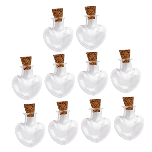ULTECHNOVO 10 botellas de cristal transparente con tapón de corcho, mini botellas de decoración para mensajes, botella de deseos