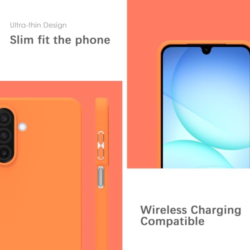 Image of YATWIN Silicone Case for Samsung Galaxy A17 4g /5g, Soft-Touch, Shockproof, DustProof, Antiskid Phone Cover for Samsung Galaxy A17 4g /5g - Orange