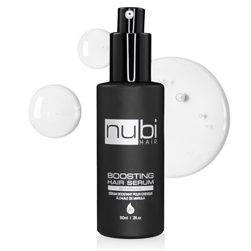 Nubi Marula Anti Frizz Serum - Smoothing Serum for Dry Hair Repair and Shine with Vitamin E, Aloe Vera - 2 Fl Oz