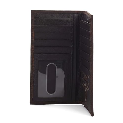 ARIAT Men's Logo Bifold Leather Wallet Brown One Size3