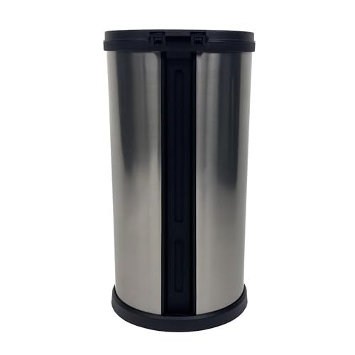 Caneca de basura redonda de plástico 7.9 galones Plata mate miniatura 5