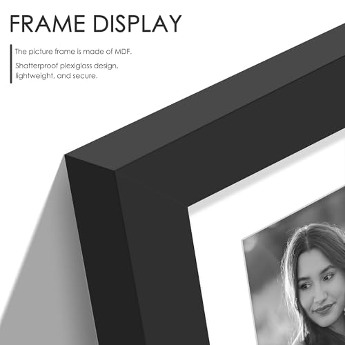 Image of DUENPY 4-Pack 8.5x11 Collage Picture Frames, 5x7 Collage Picture Frame, Displays Two 5x7 inch Photos, or 8.5x11 (Without Mat) Wall Decor Wall Hanging or Tabletop, Black
