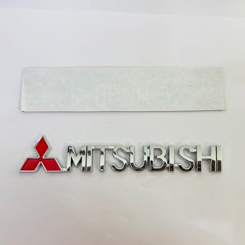 Image of Emblems for Car & Bike Metal Lo.go and Grill Me.tal Lo.go, Auto Accessories for Car Emblem 3D Badge Auto Racing Sport Sticker Grand Tourer Decal. (Silver Mitsubishi Logo)