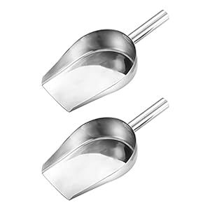 Cabilock Eiswürfelschaufel Getreideschaufel Edelstahl 2 Stücke Küche Schaufel Große Größe Eiswürfel Kaffee Süßigkeiten Mehl Popcorn Pommes Frites Gewürze Schaufel Küchenhelfer