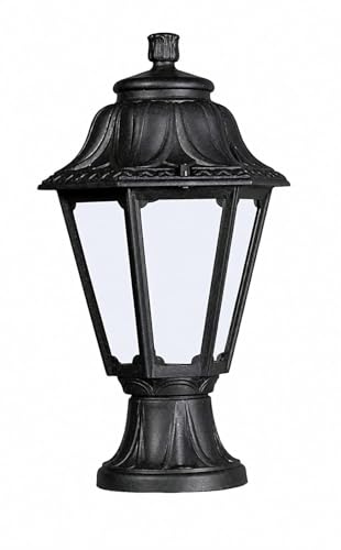 Image of Fumagalli|Outdoor Gate Light| Mikrolot Anna, Black Opal Diffuser| E27 Post Top| Shockproof| UV Stabilized| Antirust| Long-Life| IP55