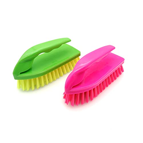JZK 2 cepillos de limpieza de plástico con mango para cocina, baño, bañera, inodoro, pared