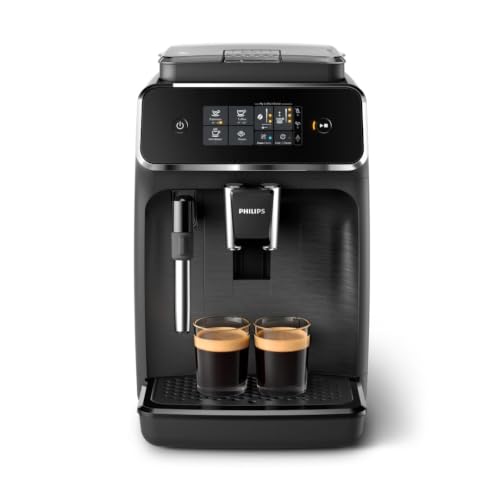 PHILIPS 2200 Series Macchina da Caffè Automatica - Montalatte Classico, Display Touch Intuitivo, Nero Opaco (EP2220/10)