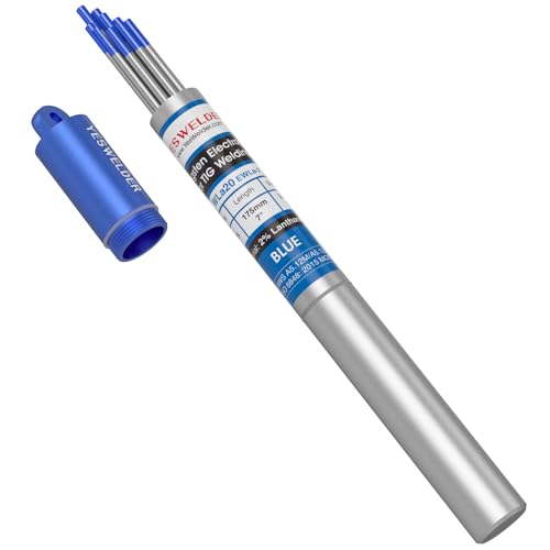 Image of YESWELDER TIG Welding Tungsten Electrode 2% Lanthanated | 10-pk 1 /8 inch x 7 inch Blue WL20 /EWLa-2