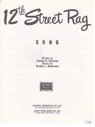 12th Street Rag: Song