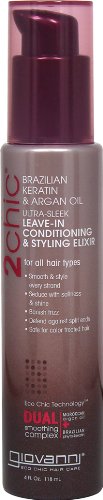 Giovanni Hair Care Products 2chic Brazilian Keratin Argan Oil Collection Leave in Styling Elixir - 4 Oz, Pack of 3