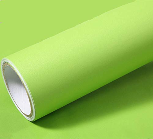 REDODECO Solid Color Matte Textured Vinyl Adhesive Paper Peel Stick Wallpaper Adhesive Cabinet Shelf Liners Decal,15.8inch by 79inch (Green)