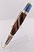 Handmade Sierra Mesa ballpoint pen. Layered hard woods. Metallic prismatic and gold trim. Black ink.