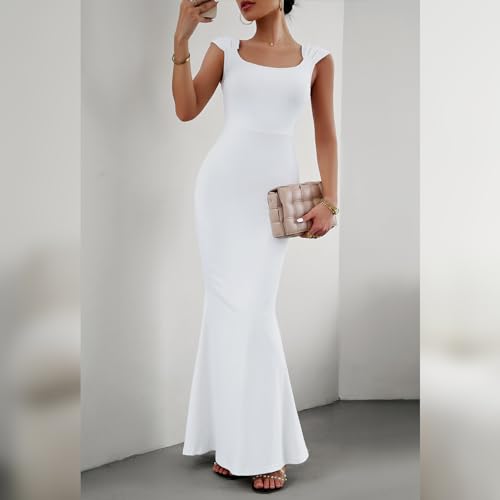 Image of ODIZLI Long Bodycon Dresses For Women Sexy Sleeveless Dress Cap Sleeve Maxi Cami Dresses for Women