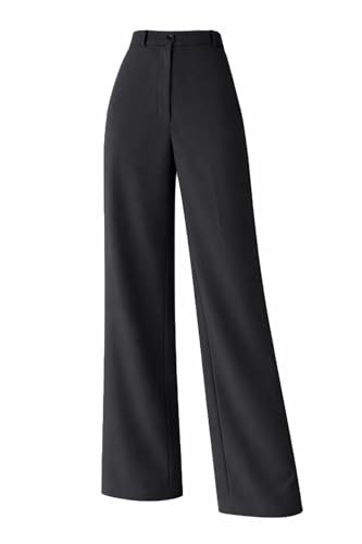 Image of KERI PERRY Trousers for Woman Pants Women's Formal Office Korean | Beige Black Track Pant | Straight | Cotton Spandex Stretchable Trouser | High-Waisted Bottom Wear