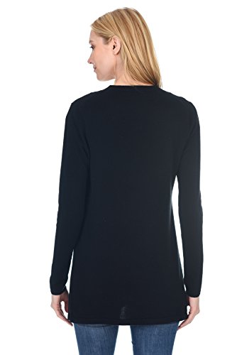 State Fusio Open Front Cardigan - Wool Long Sleeve Fashion Sweater For Women - Pure Merino Wool - Soft, Small, Lightweight Open Sweatshirt For All Seasons (Black, X-Large) #TOP2