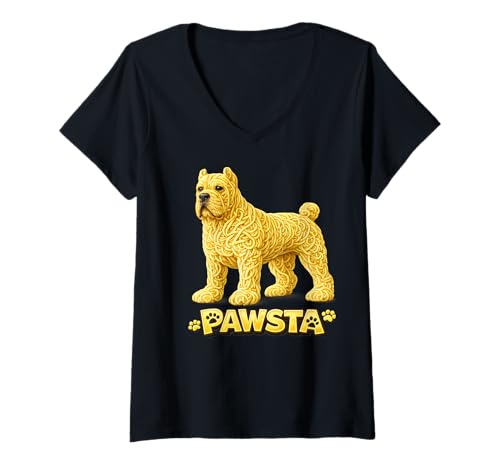 Mujer Cani Corsi Spaghetti Fideos Comida Italiana Puppy Love Camiseta Cuello V