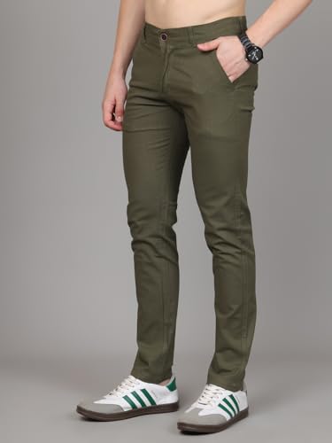 Image of Majestic Man Premium Cotton Slub Slim Fit Comfortable Solid Stylish Trousers
