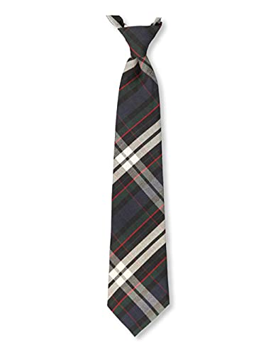 Cookie's Adjustable Banded Necktie with Clip - white/green/blue/red *plaid