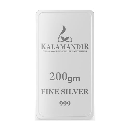 Image of KALAMANDIR 999 Fine Silver Bar For premium Design -200 gm | High-Purity Bullion in Elegant Finish