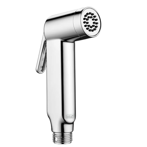 Image of Freshco Cubo Health Faucet for Toilet (Gun Only)| Handheld Bidet Sprayer Head | High Pressure Jet Spray | Rub-to-Clean Silicon Nozzles | Leak Proof Chrome Finish | Modern Square Design