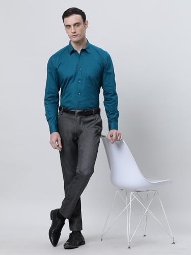 Image of THE SOUL PATROL Men's Casual Regular Fit Full Sleeve Premium Cotton Button-Down Shirt with Single Patch Pocket - Stylish, Classic, Comfortable, and Elegant for Everyday Wear