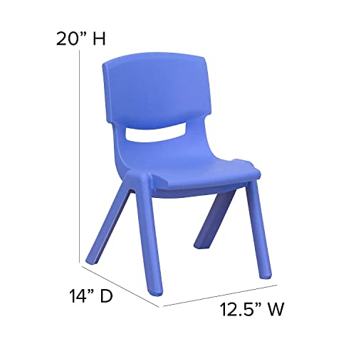 Image of Flash Furniture Whitney 10 Pack Blue Plastic Stackable School Chair with 10.5'' Seat Height
