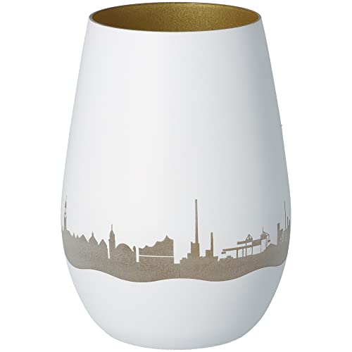Goodtimes Windlicht Hamburg Skyline Weiß & Gold