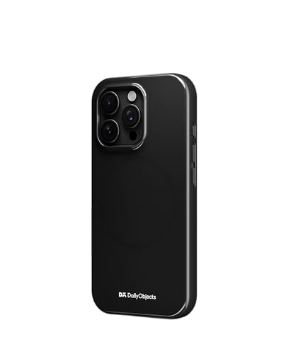 Image of DailyObjects Polycarbonate Enamel Bumper Magsafe Case for iPhone 16 Pro Compatible with Mag-Safe Wireless Charging | Black Hybrid Magnetic Back Cover