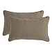 Pillow Perfect Indoor/Outdoor Forsyth Corded Rectangular Throw Pillow, Taupe, Set of 2