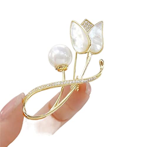 Corsage fleurs de tulipe avec épingles à perles de manteau