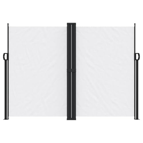 Store latéral en acier et polyester blanc robuste résistant aux intempéries - 3