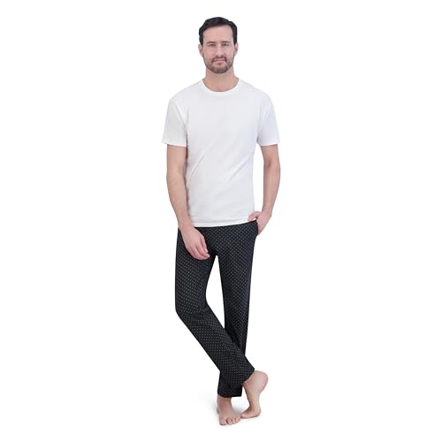 Image of Hanes Men's ComfortSoft Cotton Printed Lounge Pants, 31 inch Inseam, Pockets, Drawstring /Elastic Waist