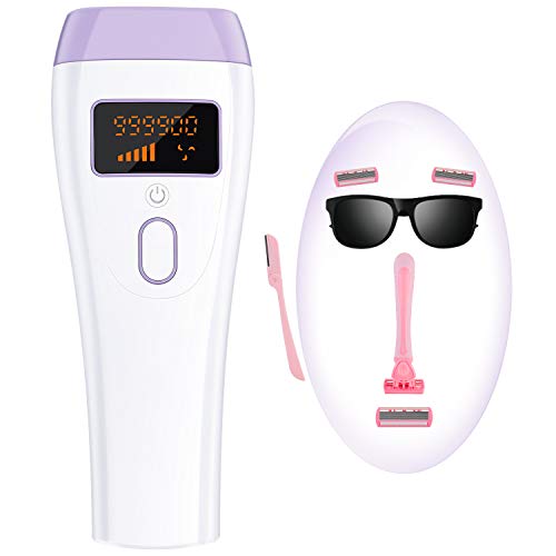 IPL Hair Removal Set, 8 Pcs, OOWOLF Updated 999,900 Flashes Permanent Painless Hair Remover Device for Women and Men, At Home Use IPL Hair Remover for Whole Body on Armpits Legs Arms Face Bikini