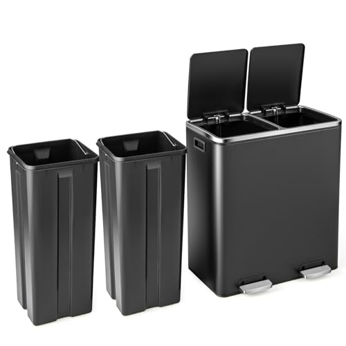 Caneca Doble Goplus 60 Litros Acero Inoxidable Pedal