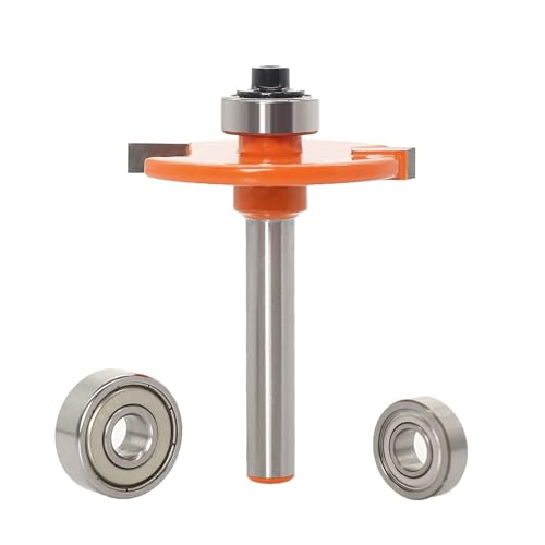 Fraise à Jointer Biscuit 3-en-1 pour Défonceuse – Queue 6 mm, Fraise à Rainurer pour Assemblages à Lamelles, Roulements Réglables 16 & 19 mm, Compatible Lamelles...